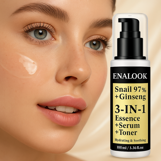 ENALOOK™ 3-IN-1 Snail Mucin & Ginseng Serum + Essence + Toner